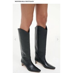 STAUD Western Wally Boots - Black Leather - Size 41